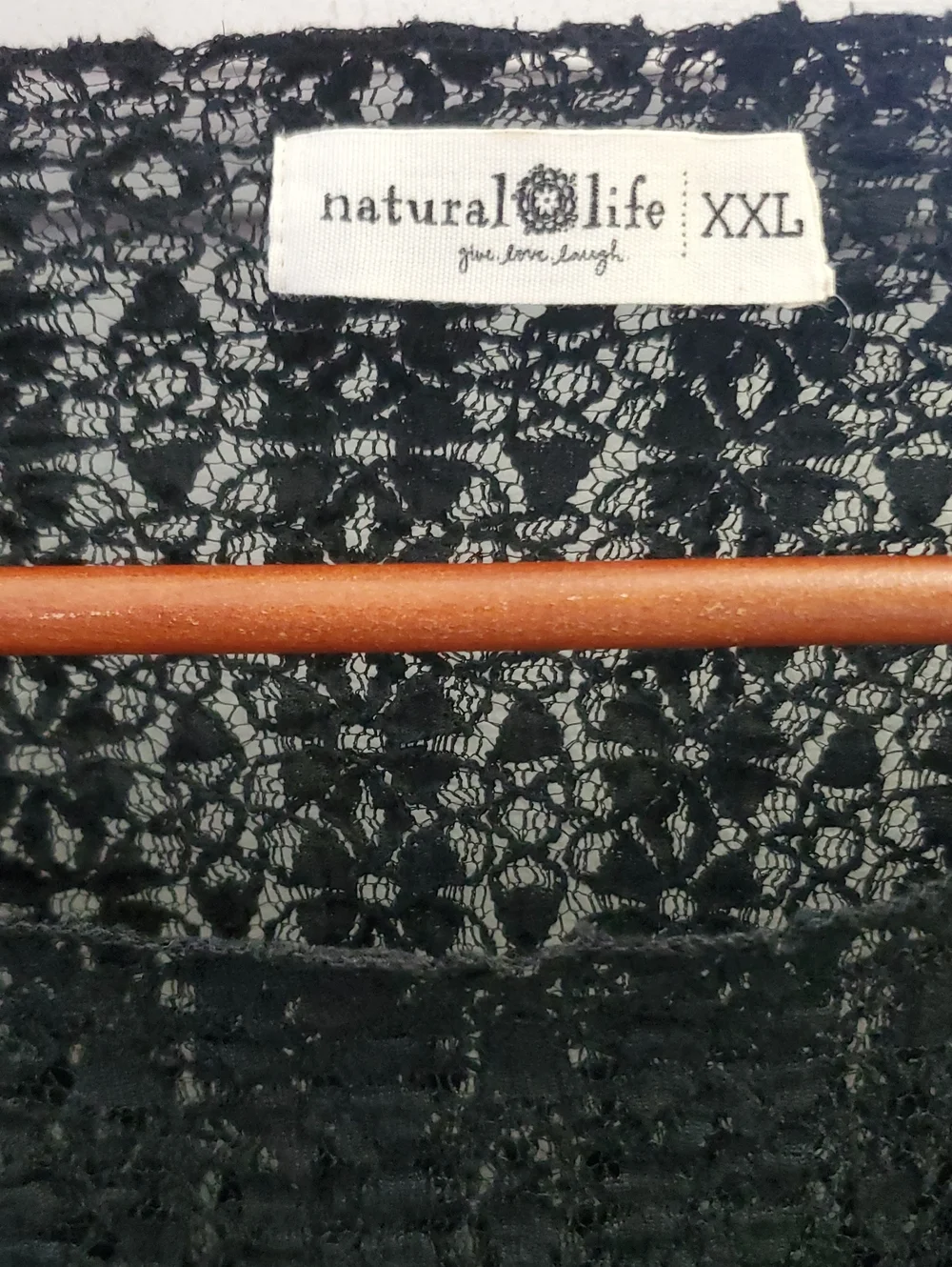 Natural Life Lace Layering Black Top Size XXL